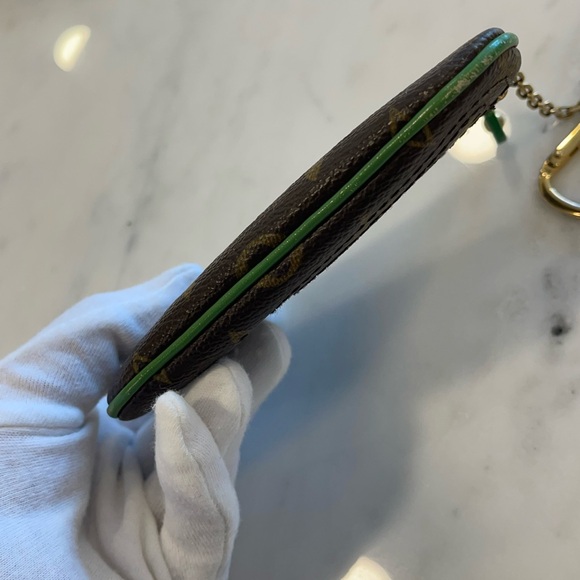 Louis Vuitton Limited Edition Green Monogram Perforated Pochette Cles Key Pouch - Picture 5 of 10